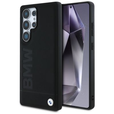 BMW Leather Big Wordmark Case for Samsung Galaxy S25 Ultra - Black