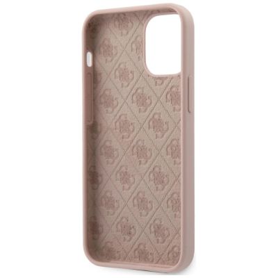 4. Guess GUHCP12SLSLMGLP iPhone 12 mini 5.4" light pink/light pink hardcase Silicone Script Gold Logo