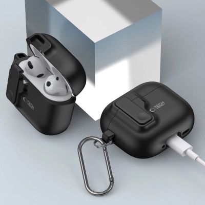 8. Tech-Protect Slim Hook Case for AirPods 4 - Black