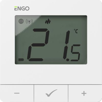 Temperature controller, battery-powered, white, ZigBee/868MHz, surface-mounted