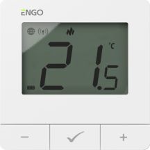 Temperature controller, battery-powered, white, ZigBee/868MHz, surface-mounted