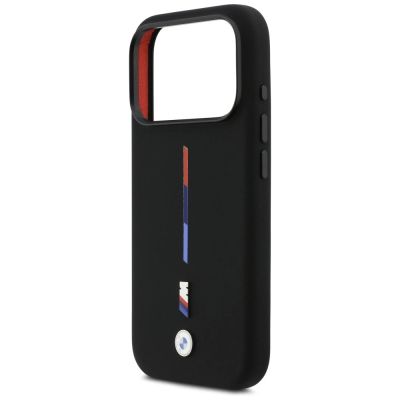6. BMW M Silicon Tricolor Line MagSafe Case for iPhone 17 Pro - Black