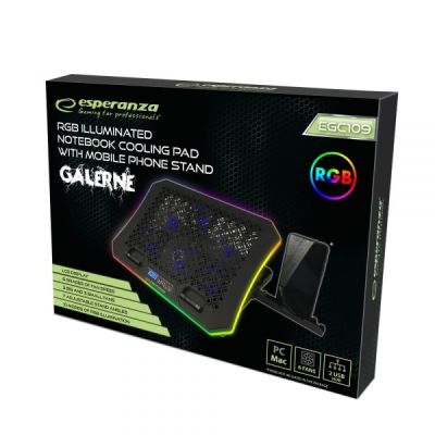 5. ESPERANZA GAMING COOLING STAND WITH RGB PHONE STAND GALERNE EGC109