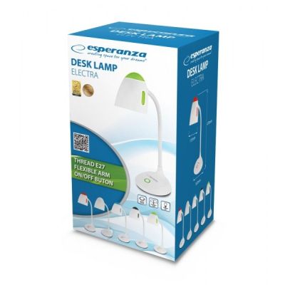 4. ESPERANZA DESK LAMP E27 ELECTRA WHITE ELD110W