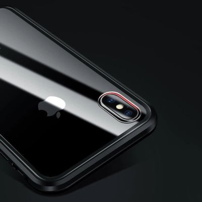 20. Wozinsky Full Magnetic Case Full Body Front and Back Cover with built-in glass for Samsung Galaxy A72 4G black-transparent