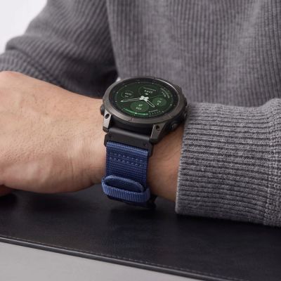 6. Tech-Protect Nylon Classic Strap for Garmin Fenix ​​5X / 5X Plus / 6X / 6X Pro / 7X / 8 / 8 Pro / 9 / 9 Pro (47 mm) - Navy Blue