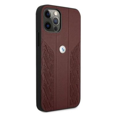 4. BMW Leather Curve Perforate Case for iPhone 12 / iPhone 12 Pro - Red