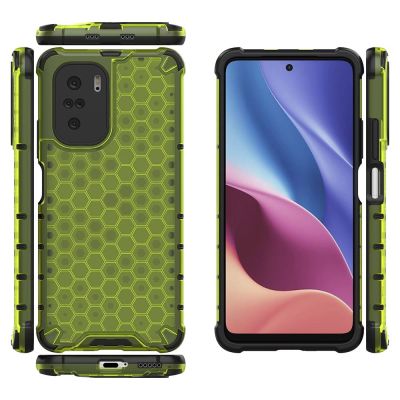 2. Honeycomb Case armor cover with TPU Bumper for Xiaomi Redmi K40 Pro+ / K40 Pro / K40 / Poco F3 green