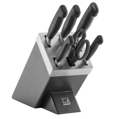 15. ZWILLING Four Star 35145-007-0 Self-Sharpening Knife Set, 7 Pieces, Black