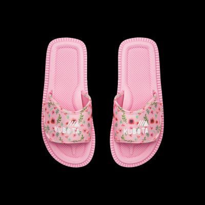2. Kubota Velcro Flip Flops Multicolor Floral Pink K25SS-100-001-28-1