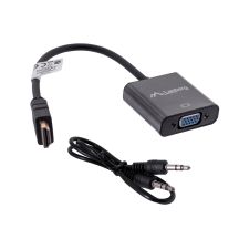 Lanberg AD-0017-BK adapter (HDMI M - D-Sub (VGA) F; 0.20m; black color)