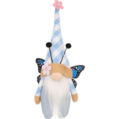 2. BLUE BUTTERFLY GNOME 25CM SPRING DECORATION