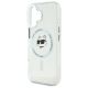 6. Karl Lagerfeld IML Metal Choupette Head MagSafe iPhone 16 Case - White