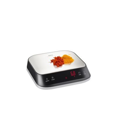 6. GEFU PREZISO electronic kitchen scale, black, stainless steel, rectangular top