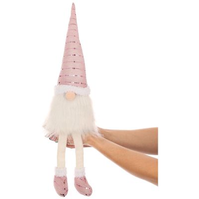2. SHINY SANTA DECORATIVE gnome 38+20CM PINK