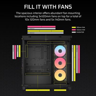 3. Corsair FRAME 4500X RS-R ARGB Tempered Glass Mid-Tower Case, Black