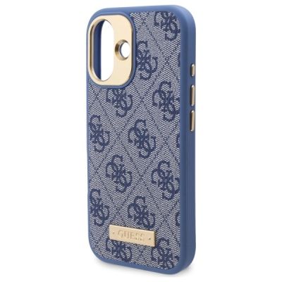 6. Guess 4G Logo Plate MagSafe Case for iPhone 16 Plus - Blue