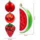 3. DECORATIVE PLASTIC BAUBLE SAFE 7 PCS STRAWBERRY WATERMELON