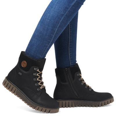 15. Waterproof black women's hiking ankle boots Rieker Y3433-00
