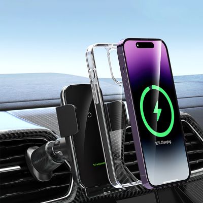 10. Wozinsky WEDZ-3Y8S clamp car holder with 15W inductive charger for phone on the air vent - black