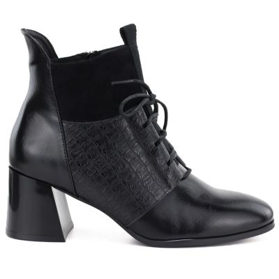 7. Women's insulated high-heeled ankle boots, black, Vinceza 58670