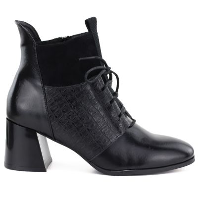 2. Women's insulated high-heeled ankle boots, black, Vinceza 58670