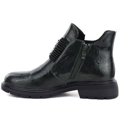 3. Women's patent leather ankle boots, green, M.Daszyński MR2501
