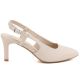 2. Beige patent leather slingback pumps with a stiletto heel Sergio Leone SK157