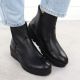 7. Women's leather wedge ankle boots black Rieker X9165-01