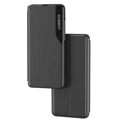 3. Eco Leather View Case elegant case with a flap and stand function for Samsung Galaxy A73 blue