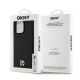 8. DKNY Leather Monogram Pattern Metal Logo MagSafe Case for iPhone 15 Pro Max - Black