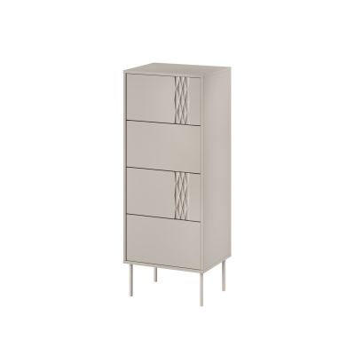 Chest of drawers 4S TRESSE 50x40x125 cashmere matt