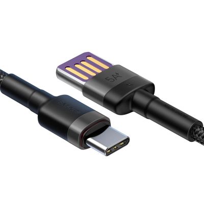 3. Baseus Cafule cable USB Type C SuperCharge 40W Quick Charge 3.0 QC 3.0 1m gray-black (CATKLF-PG1)