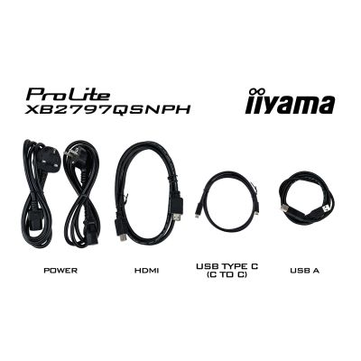 27. iiyama ProLite XB2797QSNPH-B1 27IN IPS LCD 4MS 2560X1440 350CD/M2 HDMI/DP/USB 2 computer monitor 68.6 cm (27") 2560 x 1440 px Quad HD Black