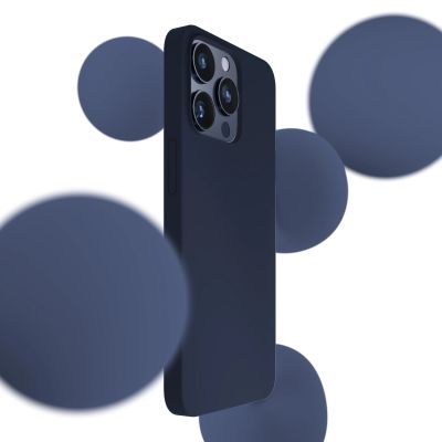 2. 3mk Silicone Case for iPhone 15 Pro - Navy Blue