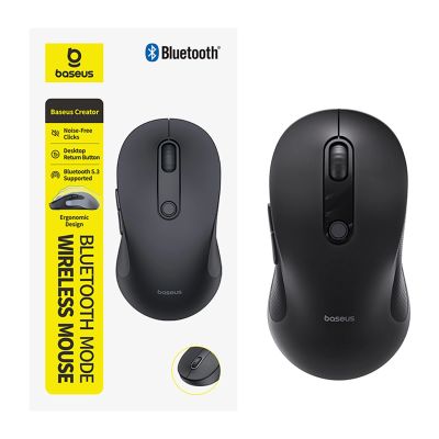 4. Baseus F02 Wireless Ergonomic Bluetooth Mouse - Black