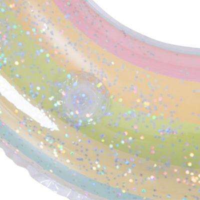 4. SWIMMING RING 90CM RAINBOW GLITTER GREEN 35644
