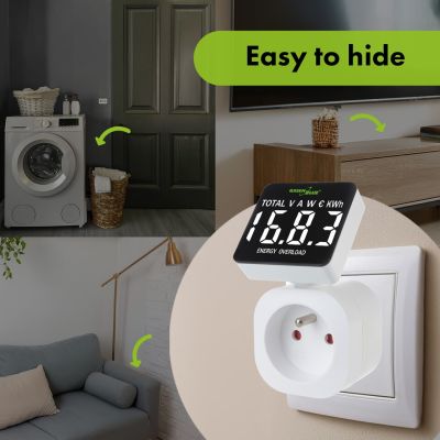 9. GREENBLUE ENERGY METER, WATTMETER, 16A, MAX. 3680W, MEMORY BACKUP GB620 E