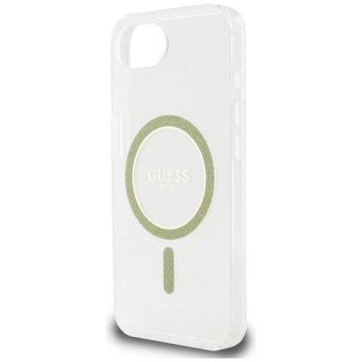 6. Guess IML Glitter Circle MagSafe iPhone 16e Case - Clear
