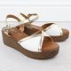 2. Women's wedge sandals in white and gold S.Barski PL51-324