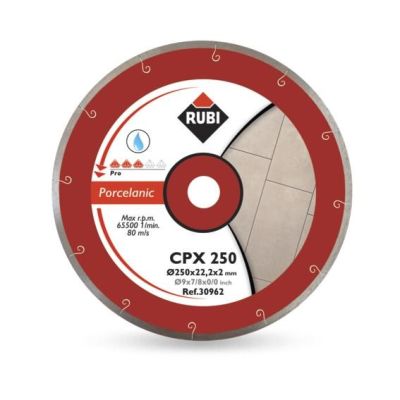 RUBI CPX DIAMOND BLADE 250 x 25.4mm PRO, FOR PORCELAIN TILES