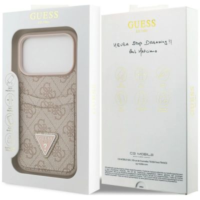 8. Guess 4G nauble Card Triangle Case for iPhone 18 Pro Max / 17 Pro Max – pink