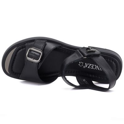 3. Women's black leather sandals Vinceza 26-62303