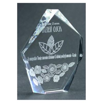 2. Engraved glass trophy with case