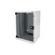 8. Wall-mounted network cabinet 10" 9U rack 312x300, glass door, gray, undivided, assembled, 30kg