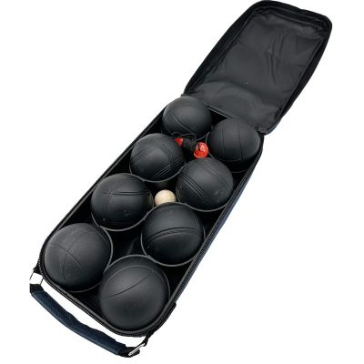 2. 8-PIECE PETANQUE BALLS - BLACK BOULE, ENERO PRO COVER