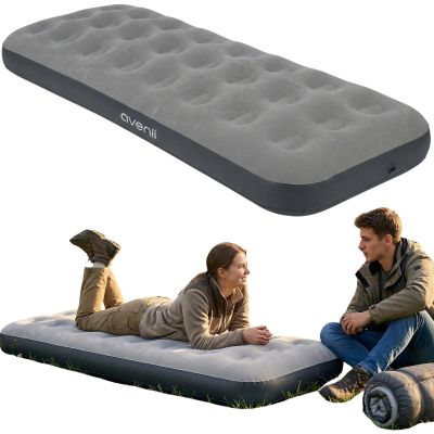 FLOCKED MATTRESS 1-PERSON GRAY 191x73x22CM 24637