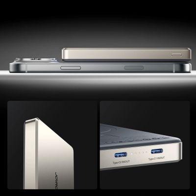 26. Joyroom JR-PBM08 Pro Powerbank 22.5W 10000mAh with Wireless Charging 2x USB-C - Titanium