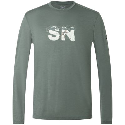 Men’s SUPER.NATURAL M CROSS COUNTRY LOGO LS Long-Sleeve Shirt Green