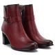 4. Women's insulated ankle boots with a block heel, red M.Daszyński SA125-32